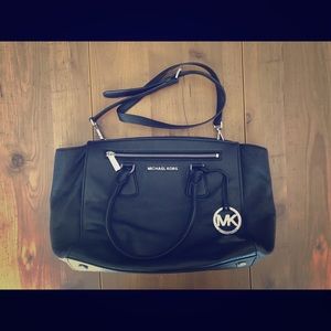 Michael Kors black purse with clip on strap